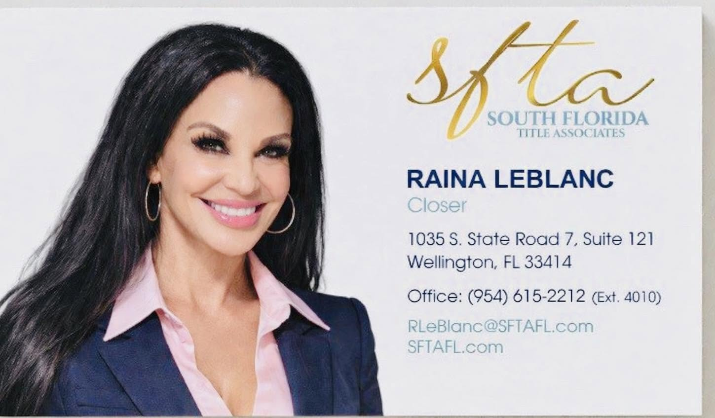 South Florida Title Associates and Raina LeBlanc contact information